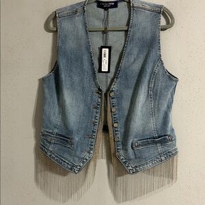 NWT Kobi Halperin Light Indigo Denim Vest Cecilia Vest